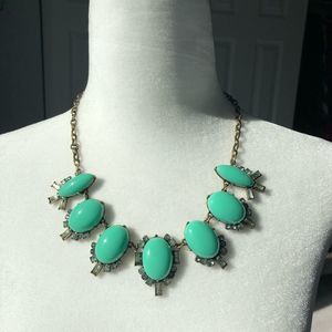 J Crew Turquoise Beaded Jewel Bib Necklace